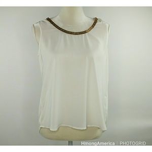 Beautiful Gold Neckline Sleeveless Top